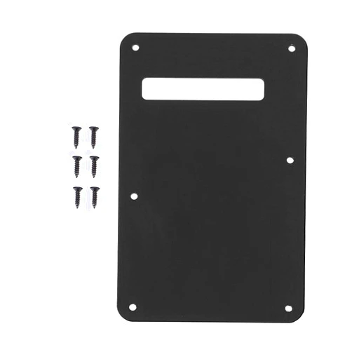 VBESTLIFE Electric Guitar Neck Plate With Screws,Pickguard Tremolo Cavity Cover Back Plate For St Style Electric Guitar (Black) Backplate Chitarra Strat Spring Cover Black