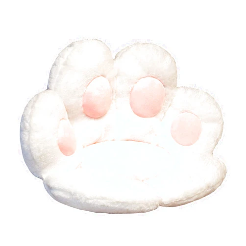 TAPBULL Freshdoll Seat Cushion Cat Paw Shape Lazy Sofa Office Chair Cushion Warm Skin-Friendly Floor Mat Specially Designed for Health Building,White