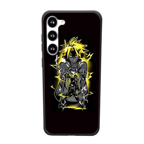 NIKKHO Phone Case for Samsung Galaxy S23 Japan Class A Hero Kaminari Denki Color(06) Soft Black TPU Matte Rubber Shockproof Ultra-Thin Full-Body Protective Case Cover