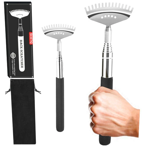 Svjetiq Oversized Extendable Back Scratcher for Men Women Adults, 2 Pack Different-Sizes Telescoping Back Massager, Men Gadgets Fathers Day Dad Gifts for Birthday Christmas Stocking Stuffers