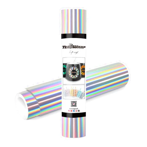 TECKWRAP Glossy Holographic Silver Chrome Vinyl 12