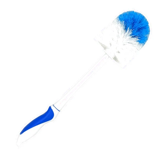 Rocky Mountain Goods Heavy Duty Round Toilet Brush - Sturdy Handle for Thorough Cleaning - All Plastic Construction Won't Rust - Ergonomic Handle - 15
