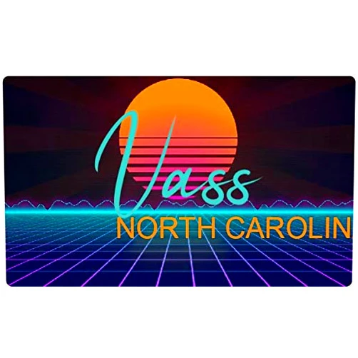 R and R Imports VASS North Carolina 4 X 2.25-Inch Fridge Magnet Retro Neon Design