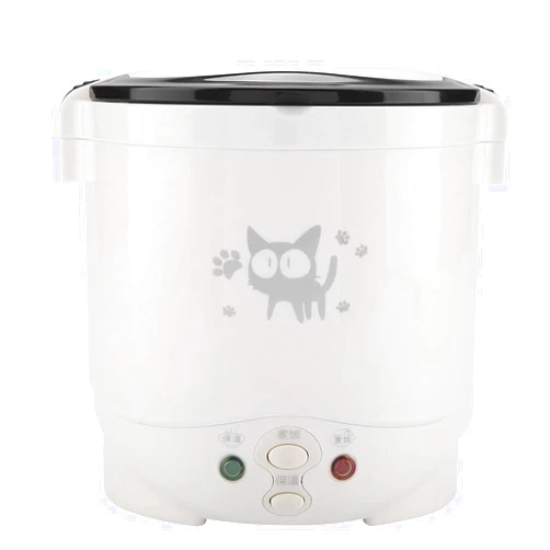 TOPINCN 1L Mini Rice Cooker, 12v Electric Lunch Box Portable Travel Rice Cooker for Car Multifunctional Electric Food Steamer Rice Cooker Fast Cooking Fully Automatic Pot for Travel Camping