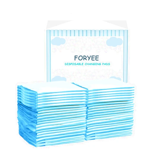 FORYEE Disposable Underpads 17 x 24 Inches (25 Pack) Incontinence Bed Pads Heavy Absorbent Soft Non-Woven Fabric Breathable - Blue