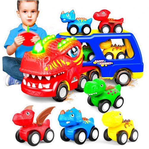 SnapGlowz Toddler Toys 2-3, Dinosaur Play Sets for Kids 3-5 Remote Control Car for Toddlers 1-3 Toddler Car Toys with Light & Music Dinosaur Toys for Kids 2-4 for Kids 3-5