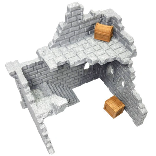 Extruded Gaming Building Ruins Set 3A