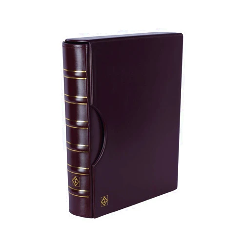 Lighthouse Red/Burgundy Classic Grande 3-Ring Binder with Slipcase Storage Case for Coins, Stamps, Currency, Bank Notes, Documents, and Other Collectibles - Pages Sold Separately