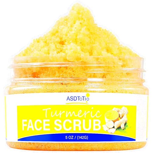 ASDToTio Turmeric Scrub - for Face and Body, Natural Ingredients with Vitamin C to Cleanse and Hydrate Skin, Turmeric Scrub Skin Care for All Skin Types