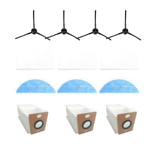 Jpbaisqic Replacement Accessories Kit For ILIFE A12 pro / V9 / V9 Pro Robot Vacuum,parts 4 Side Brushes 3 Mop Pads 3 Hepa Filters 3 dust bags