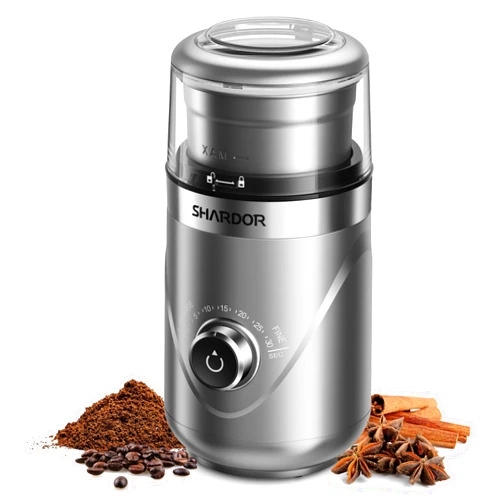 SHARDOR Adjustable Coffee Grinder Electric, Herb, Spice, Coffee Bean, Espresso Grinder with 1 Removable Stainless Steel Bowl, Silver,Updated,Version 2.0