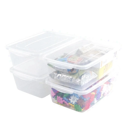 Inhouse 14 Quart Clear Storage Bin, Plastic Latching Box/Container with Lid, Shoe Boxes, Set of 4