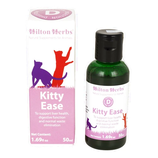 Hilton Herbs Kitty Ease Herbal Supplement for Optimum Digestive Function in Cats, 1.69 fl oz ( 50 ml) Bottle