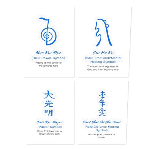 Paintio Reiki Symbols Wall Art Prints - Unframed 8x10 in - Mandala Design Posters for Home Decoration - Zen Decor Pictures for Bedroom, Living Room - Positive Artwork for Spa Relax