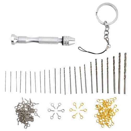 Holigie Micro Drill Bit Set Pin Vise Bit Set Portable 126PCS Manual Drill Kit Hand Drill for Electronic Assembly Tooling Winding Home Decoration