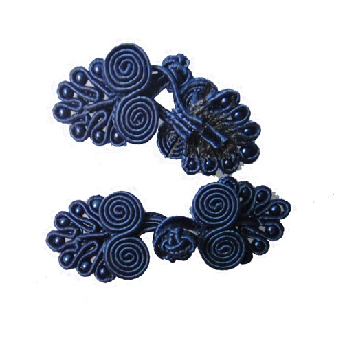 LYRACCES 10pair Handmade Sewing Fasteners Chinese Closure Knot Cheongsam Frog Buttons 6cm 2inch Small (Navy)