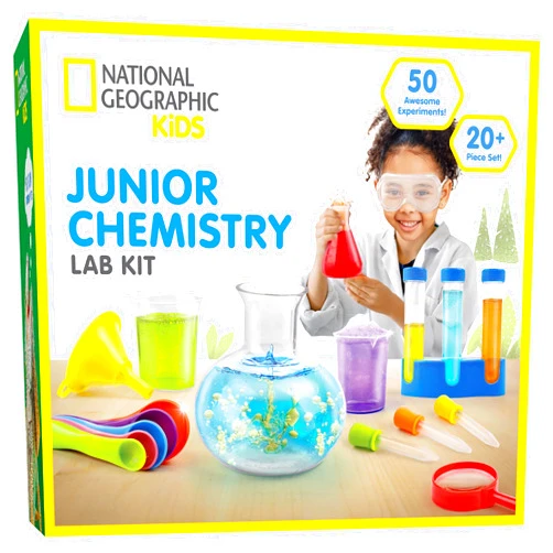Blue Marble National Geographic Kids Junior Chemistry Set - Complete Early Learning Lab Kit with 50 Science Experiments for Kids and 20+ Lab Tools, Kids Chemistry Set, Science Experiments for Kids 4-6