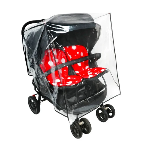 Ezkindheit Double Stroller Rain Cover - Universal Fit Weather Shield for Side by Side Baby Stroller, Waterproof Windproof Jogger Stroller Cover for Rain, Snow & Dust Protection – Baby Outdoor Travel Essential
