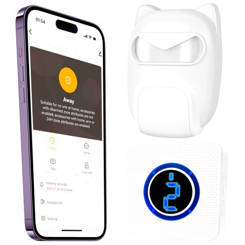 Shaogax 2.4G WiFi Motion Sensor Alarm, TUYA/Smart Life App for Customization Push Notification, Wireless Range Smart Motion Detector, Indoor Motion Sensor, Motion Detector