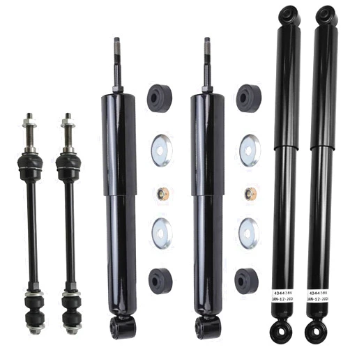 Detroit Axle - 4WD Shock Absorbers Kit for 02-05 Dodge Ram 1500, Complete 4 Shock Absorbers Assembly 2 Stabilizer Sway Bar End Links 2002 2003 2004 2005 Front and Rear Replacement