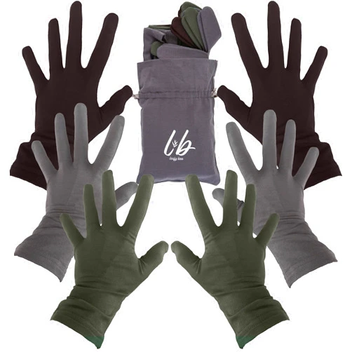 LEAFY BOO Bamboo Gloves for Eczema, Small, Women, Dry Hands, Overnight Moisturizing Gloves, 3 Pairs