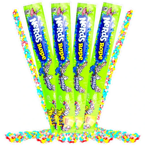 Needzo Easter Nerds Ropes, Individually Wrapped Candy, Pack of 4, 0.92 Ounces Each