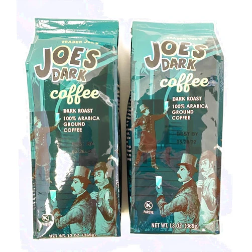 Trader Joe's JOES Dark Roast Coffee 100% Arabica Ground 13 oz (Pack of 2)