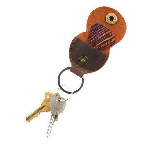 Nabob Leather Rustic Leather Guitar Pick Holder Case With Keychain Full Grain Leather Multipurpose Handmade By Nabob Leather