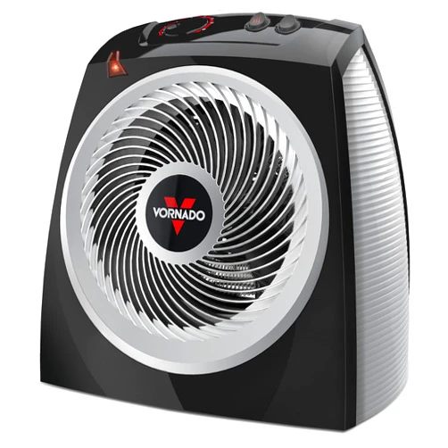 Vornado VH10 Space Heater for Indoor Use, Adjustable Thermostat, 2 Heat Settings, 1500W or 750W, Advanced Safety Features, Whole Room, Black