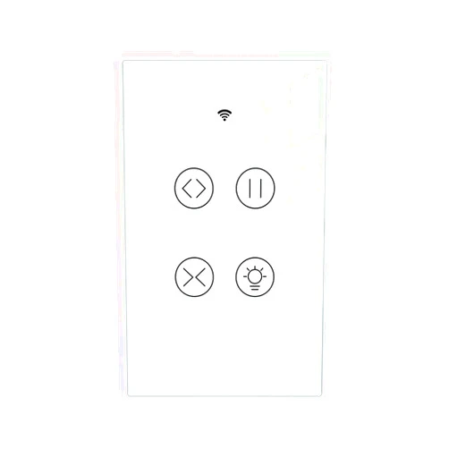 MOES 2.4GHz WiFi RF Smart Curtain Light Touch Switch Glass Panel Backlight ON/Off Wireless Remote Control with Tuya Smart Life App, Voice Control with Google Home Alexa, White
