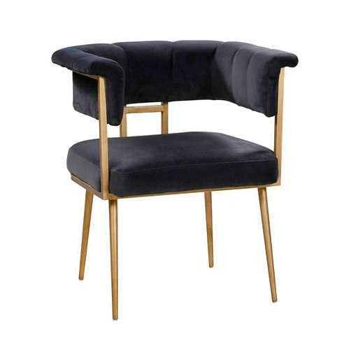 Tov Furniture Astrid Ultra Modern Barrel Back Velvet Upholstered Side Chair, 26
