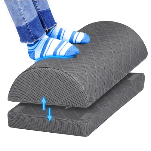 CushZone Foot Rest,Desk & Gaming Accessories,Foot Rest for Under Desk at Work,Comfortable Footrest with 2 Adjustable Heights & Removable Cover, Office Desk Accessories（Gray-20 in）