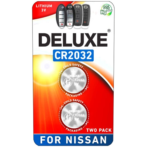 Deluxe Batteries Key Fob Replacement Batteries for Nissan (Rogue Altima Sentra Versa Pathfinder Murano Maxima Kicks Titan Frontier Infiniti Armada Leaf Juke Quest) Smart Remote (Pack of 2) (Check Fitment Guide)