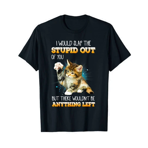 Funny Cat Lover Gifts Funny I Would Slap The Stupid Out Of You Cats Lover T-Shirt