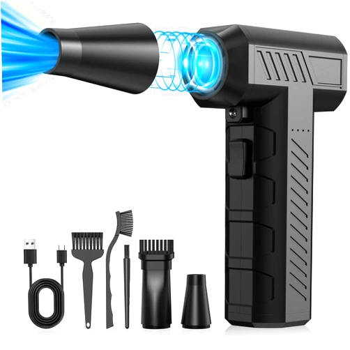 CAGIWIRU Compressed Air Duster -Mini Blower Turbo Fan,150000RPM Cordless Electric air Duster for Keyboard PC Cleaning,No Canned,Jet Dry Blower Air Blower for Home and Car