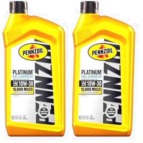 Pennzoil Platinum Full Synthetic 10W-30 Motor Oil (1-Quart, Single) (Pack of 2)