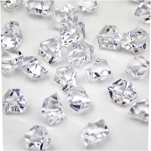 WELMATCH Clear Acrylic Ice Rock Crystals Treasure Gems for Table Scatters, Vase Fillers, Wedding, Banquet, Party, Event, Birthday Decoration (Clear, 385)