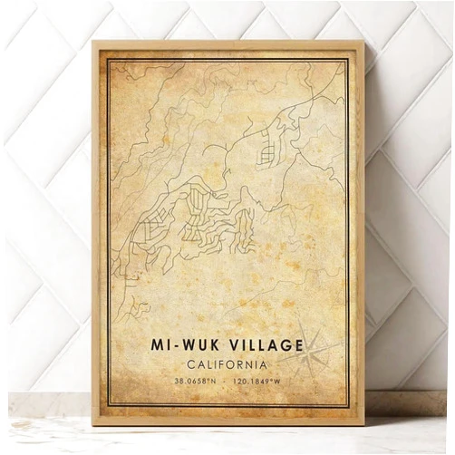 MG Global Historical Poster of Old Mi WUK Village California | 11x17 12x18 16x24 24x36 Unframed Print Wall Art | Hometown City Gift | Vintage Antique Rustic Home Office Decor