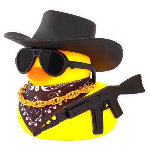 wonuu Black Cool Rubber Duck Car Ornaments Cool Car Accessories Duck Car Dashboard Decoration, AK47