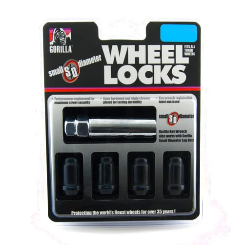 Gorilla Automotive 21631BC Black Chrome Small Diameter Wheel Locks (12mm x 1.50 Thread Size)