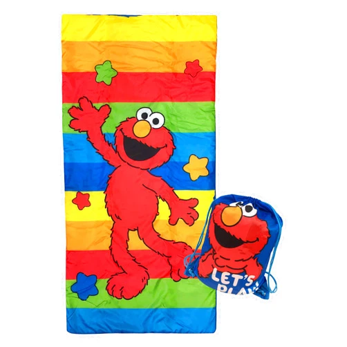 Jay Franco Sesame Street Lets Play Slumber Sack - Cozy & Warm Kids Lightweight Slumber Bag/Sleeping Bag - Featuring Elmo (Official Sesame Street Product) Sesame Street - Elmo