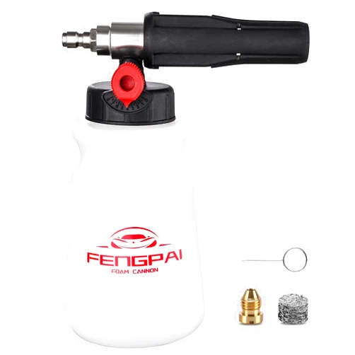 FENG PAI Foam Cannon for Pressure Washer, Car Wash Snow Foam Cannon Lance Pressure Washer Soap Dispenser with Adjustable Thick Foam, 1/4 Quick Connector, 1L