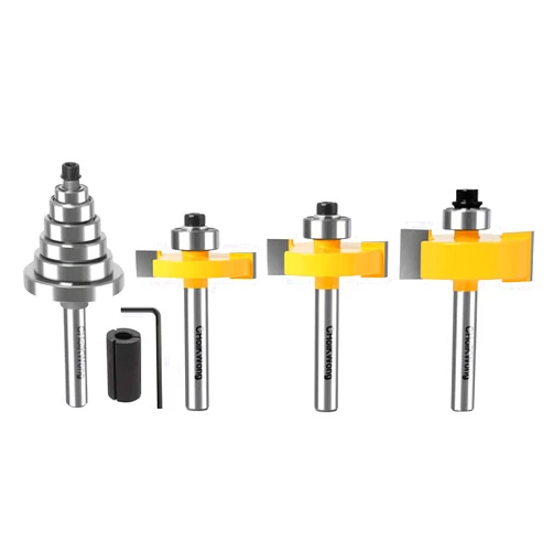 CHoiKWong 1/4 Inch Shank Rabbet Router Bit with 6 Bearings, CHoiKWong Carbide Tipped Rabbeting Router Bit Set for (Multiple Depths 1/8