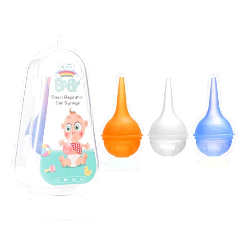 Lit-Pack Disposal Nasal Aspirator Ear Syringe Food Grade Reusable Booger Sucker for Baby Toddlers & Adult Easy to Clean and Dishwasher 3 Counts Assorted Color New Pack
