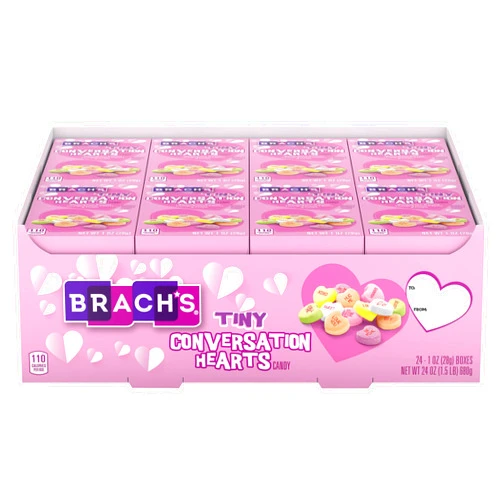 Brach's Valentine's Day Tiny Conversation Hearts, Friendship Exchange, 1 oz Boxes, 24 Ct