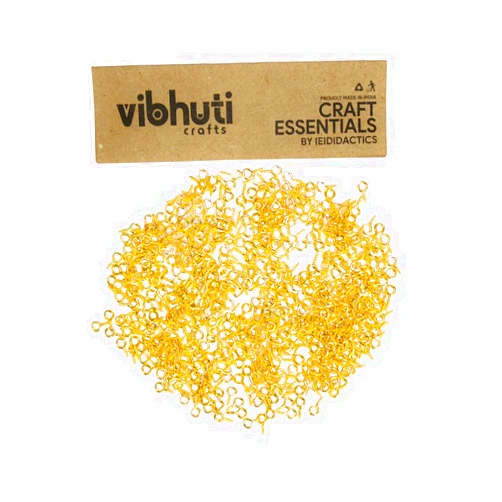 IEIDidactics Vibhuti Crafts 600Pcs Metal Screw Eye Pins, 4 x 8mm Eye Pins Hooks Eyelets Screw Gold - Basic Jewellery Findings, Arts & Crafts Projects, Charm Bead