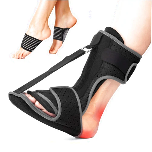 Acankn Plantar Fasciitis Night Splint: Adjustable Brace with Arch Support | Dorsal Night Splint for Women Men | Dual Effective Plantar Fasciitis Relief Achilles Tendonitis Foot Drop Heel Pain Black