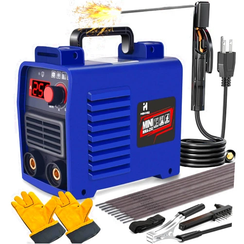 HGNVGZ Welding Machine, Upgraded MMA-250A 110V Welder Machine,Portable Stick Welder IGBT Digital Display LCD,Home DIY Arc Welder,Hot Start Arc Force Anti-stick Mini Welder (Blue)