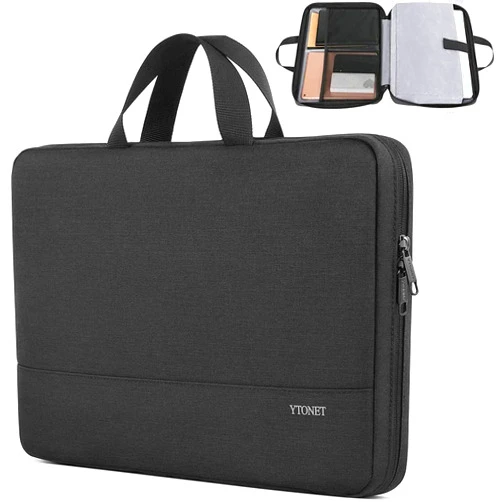 Ytonet 14 Inch Laptop Sleeve Case, Water Resistant TSA Laptop Cover with Handle Business Computer Carrying Case Compatible with HP Dell Lenovo Apple Chromebook Notebooks, Black