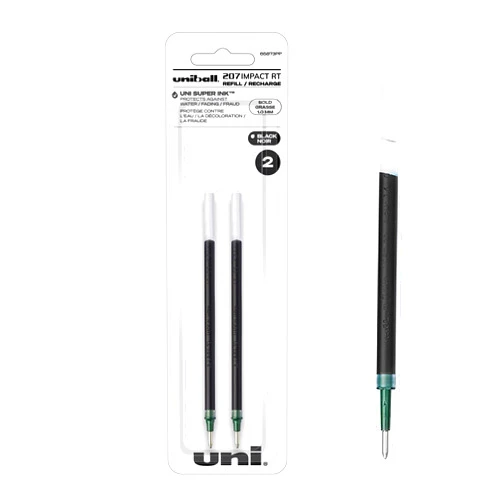 Uni-Ball Uniball Signo 207 Impact RT Retractable Gel Pen, 2 Count(Pack of 1) 1.0mm Bold Point Gel Pens| Office Supplies by Uni-ball like Ink Pens, Colored Pens, Fine Point, Smooth Writing Pens, Ballpoint Pens